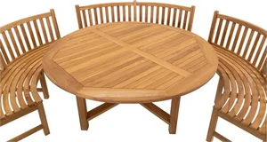 Bank Teak rond l200cm - afbeelding 7