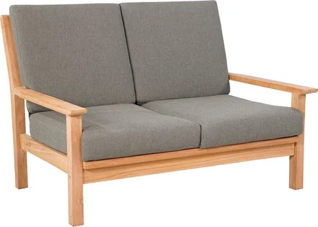 Loungebank Teak 124cm. incl. kussen - afbeelding 1