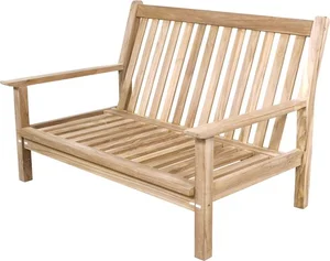 Loungebank Teak 124cm. incl. kussen - afbeelding 4